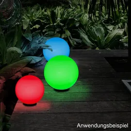 H4L RGB Kugelleuchten Kugellampen 2er Set Ø 20/25cm Außenleuchte LED