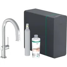 Hansgrohe Aqittura M91 SodaSystem 210 1jet, sBox, Starter Set, Chrom