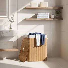 Tectake Wäschekorb mit Wäschesack eckig 100 L