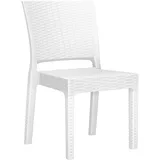 4er-Set Bistro Rattanstuhl | Kunststoff | Weiß | Stapelbar | Gastro Rattanstuhl, Outdoor Rattanstuhl, Terrassen Rattanstuhl