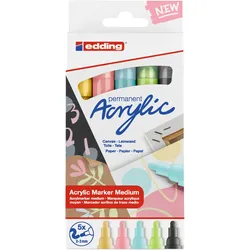 edding Acrylmarker 5100 5er-Set medium pastell