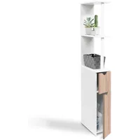 IDMarket Wc-m√∂bel Regal Holz Willy 2 Türen Weiß Und Buche
