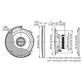 Kenwood KFC-PS1397 | 13-cm 2-Wege-Koaxiallautsprecher der Performance Serie