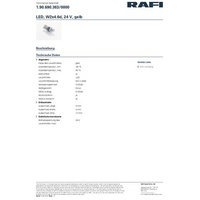 RAFI 1.90.690.363/0000 LED-Signalleuchte Gelb W2x4.6d 24V