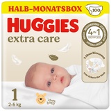 HUGGIES Babywindeln für Neugeborene Newborn Größe 1, 100 Windeln (2x50), Halb-Monatsbox