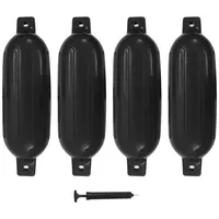 VidaXL Bootsfender 4 Stk. Schwarz 58,5x16,5 cm PVC