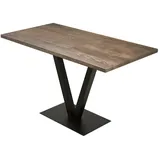 Skye Decor, Sun Table - Walnut, Esstisch, Nussbaum, 100 % Kiefernholz, 125 x 66 x 77 cm - Braun/Schwarz