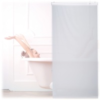 Relaxdays Duschrollo, 80x240 cm, Seilzugrollo für Dusche & Badewanne, Decke & Fenster, Badrollo wasserabweisend, weiß