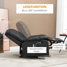 Homcom Massagesessel Fernsehsessel Kunstleder 94 x 99 x 99 cm Schwarz elektrisch