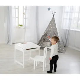 roba Kinderschreibtisch Schulpult 55 x 58 x 49 cm lackiert weiß