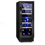 Klarstein Vinovilla 17 Built-In Duo Weinkühlschrank 53l 17 Fl. 2 Zonen Glastür Schwarz