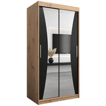 abiks möbel Schwebetürenschrank MONACO 100 x 200 x 62 cm Schwarz