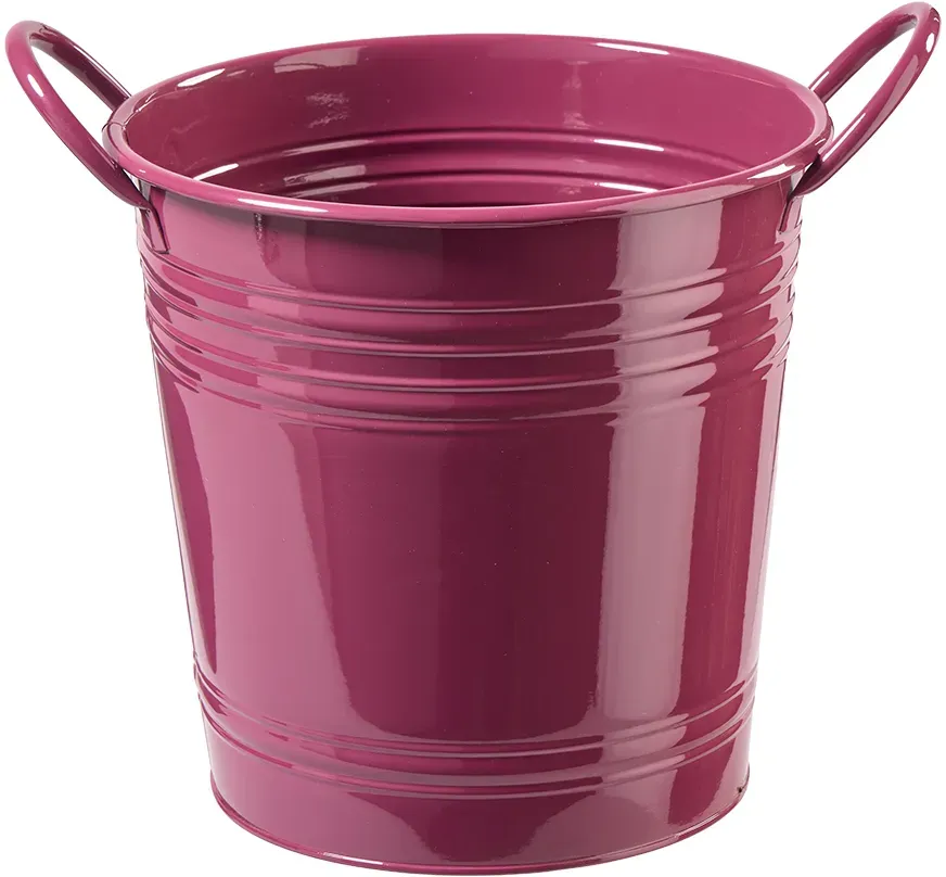 Eimer Metall D23,5H23cm mit Henkel  - purple