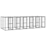 vidaXL Outdoor-Hundezwinger Stahl mit Überdachung 14,52 m2