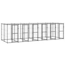 vidaXL Outdoor-Hundezwinger Stahl mit Überdachung 14,52 m2