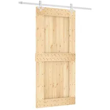 vidaXL Schiebetür rechts 95 x 210 cm Weiß/Braun