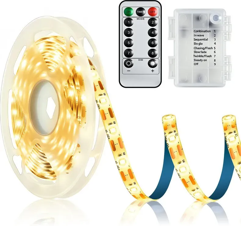 VIVREAL LED-Streifen 3 m, 180 LEDs, warmweiß, 5 V, IP65 wasserdicht, HM-3-60, mit Fernbedienung, Neujahrssale, Top-Geschenkideen