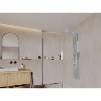 Massage-Duschsäule mit LEDs - 20 x 165 cm - Silberfarben - FELICITA