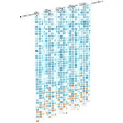 Duschvorhang EISL "Mosaik GRAU", bunt (mosaik blau, orange), B:180cm H:200cm, Polyester, Duschvorhänge, waschbarer Antischimmel Vorhang (Höhe 200 cm), graues Mosaik-Design