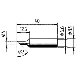 Lötspitze, Serie 0832, NDLF/angeschrägt, 4.0mm, 1 Stück