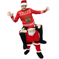Morph MCPBSA Weihnachtsmann Santa Huckepack Kostüm für Erwachsene, lustiges Weihnachtskostüm Herren Damen, Cartoon, Einheitsgröße