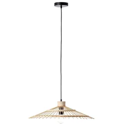BRILLIANT Pirae Pendelleuchte 1flg schwarz/natur Innenleuchten,Pendelleuchten   1x A60, E27, 40W, geeignet für Normallampen (nicht enthalten)   In der Höhe einstellbar / Kabel kürzbar
