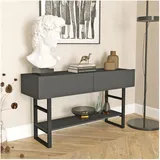[en.casa] Lappeenranta Konsolentisch 139x43x76cm Anthrazit/Schwarz
