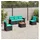 vidaXL Gartensofa-Set 6-tlg. blau/schwarz