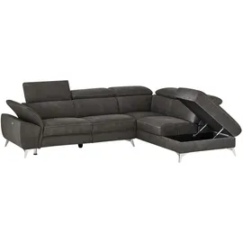 U N O Sports Primo Ecksofa Danae grau 282x78x223 (cm):