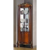 Casa Padrino Luxus Barock Eckvitrine Braun / Gold - Handgefertigter Massivholz Eckschrank mit Tür - Edle Barock Möbel - Luxus Qualität - Made in Italy