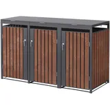 ML-Design Mülltonnenbox 3er 200 x 80 x 116,3 cm anthrazit-rostoptik