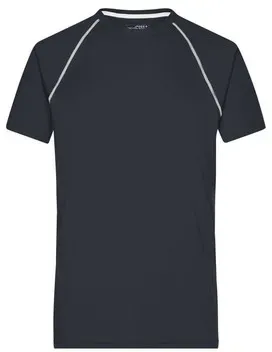 Herren Fitness Shirt JN496, schwarz/weiß, Größe L - schwarz/weiß - L