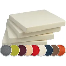 sunnypillow Sitzauflage 40 x 40 x 5 cm cremefarben 4-tlg.