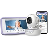 Hubble Connected Nursery Pal Premium Babyphone mit Kamera, 5-Zoll-Touchscreen, Datenschutzmodus, Infrarot-Nachtsicht, Zwei-Wege-Gespräch, Raumtemperatursensor und Smartphone-App