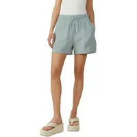 QS - Shorts aus Musselin, Damen, grün 42