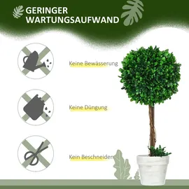 Homcom Künstliche Pflanzen 2er-Set mit Blumentopf