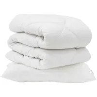 VidaXL Bettdecken Set mit Kissen 2 pcs Weiß Mikrofaser