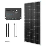 Renogy Solaranlage Basic-Starter Bausatz mit 100W 12V Monokristallin Solarmodul, Solarkabeln und 12V PWM SolarLaderegler Negativ-Erdung