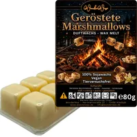 WonderWax Duftwachs Wax Melts für Duftlampe, 6 Würfel Duftmelt Wachsmelt Sojawachs Duftwachs Würfel für Raumdüfte, Wachs Duftöl Winter Indoor Schmelzen für Aromalampe Geröstete Marshmallows