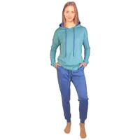 Consult-Tex Hausanzug Damen Hausanzug Homewear Suit DW770 (Spar-Set, 1 Stück) Freizeitanzug / Hausanzug mit Streifenmuster blau|grün 44/46