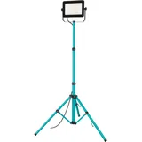 EGLO Baustrahler Led mit Stativ, Arbeitsleuchte höhenverstellbar aus Aluminium und Kunststoff, Arbeitsscheinwerfer in türkis und schwarz, Werkstattlampe schwenkbar, Ip65, neutralweiß, 9000lm