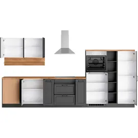 kochstation Winkelküche KS-Lana L-Form 240 cm grau