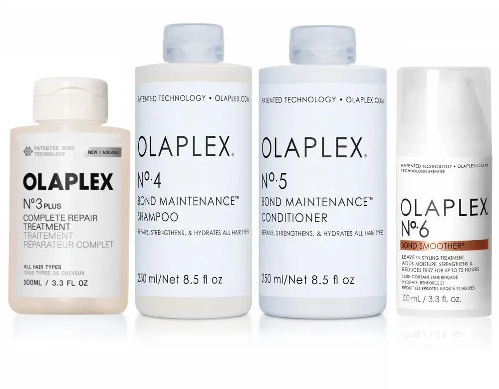 Olaplex Set - No. 3 PLUS Treatment + Shampoo No. 4 + Conditioner No. 5 + Bond Smoother No. 6