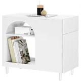 SoBuy Druckertisch Druckerständer Aktenschrank mit Fächern Bürotisch Beistelltisch Bürocontainer Weiß bht ca. 35x60x70cm - Weiß