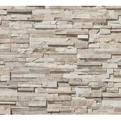 Vliestapete LIVING WALLS "Metropolitan Stories. Travel Styles. Steintapete", beige (beige braun), B:0,53m H:0,01m L:10,05m, Vlies, Vinyl, Tapeten, Tapete Steinoptik Steinwand 3D-Effekt Designtapete Hochwertig Tapeten