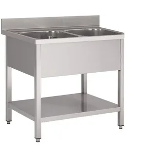 GastroHero Spültisch Basic 12x6 mit 2 Becken