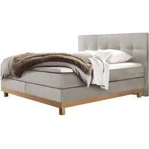 Hasena Bella Boxspringbett 140-180 cm Braun / Hellgrau, Liegefläche:160 x 200 cm, Topper:Base-Topper