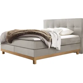 Hasena Bella Boxspringbett 140-180 cm Braun / Hellgrau, Liegefläche:160 x 200 cm, Topper:Base-Topper