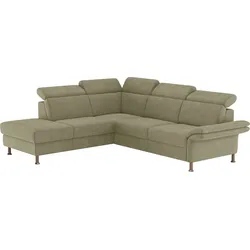 Ecksofa HOME AFFAIRE "Calypso L-Form", grün, B:259cm H:85cm T:227cm, 100% Polyester, Sofas, mit Relaxfunktion motorisch im Sofa 2,5- Sitzer