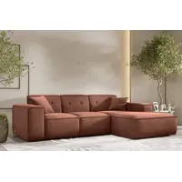 Fun Möbel Ecksofa Designersofa CESINA Stoff Opera Velvet Braun